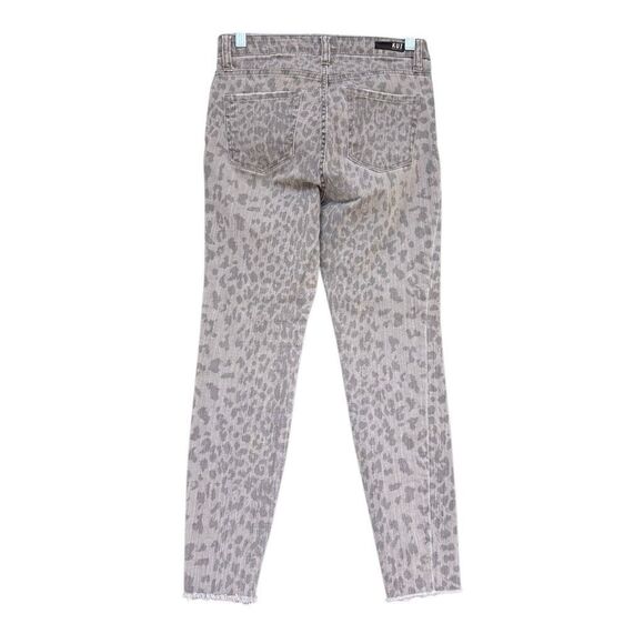 KUT From The Kloth Gray Animal Print Jeans Women’s Size 2 Button Up Skinny - Picture 7 of 11